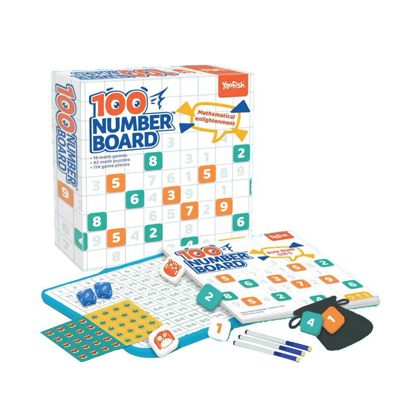Yaofish магнитна дъска с числа 1–100 — Montessori стил математика, образователна играчка за деца 4–6 години, добавяне и изваждане, развива логическо мислене и координация ръка-око