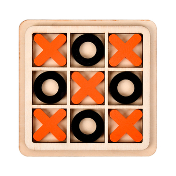 Дървена настолна игра Tic-Tac-Toe с девет квадрата, образователна интерактивна играчка за деца 4–6 години, мултифункционална мозъчна тренировка