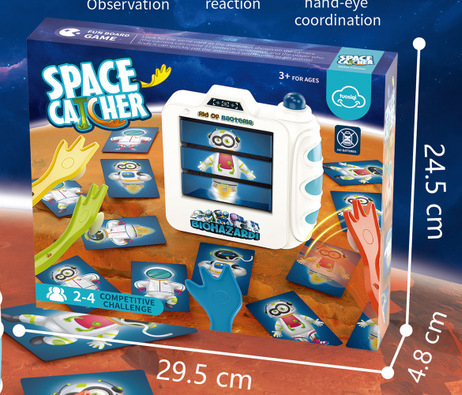 Настолна игра с карти Space Catcher — паметова тренировка, пластмаса, за вътрешна и външна употреба, за всички възрасти