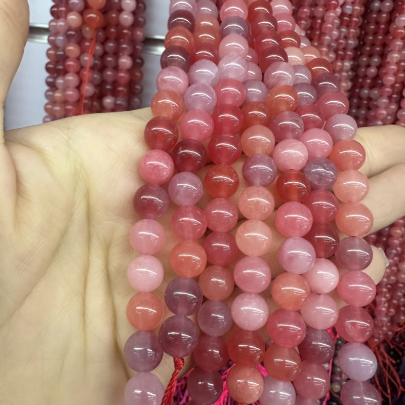 Perle rotunde din piatră naturală – model geometric, stil luxos, mărgele semi-finite pentru bijuterii DIY