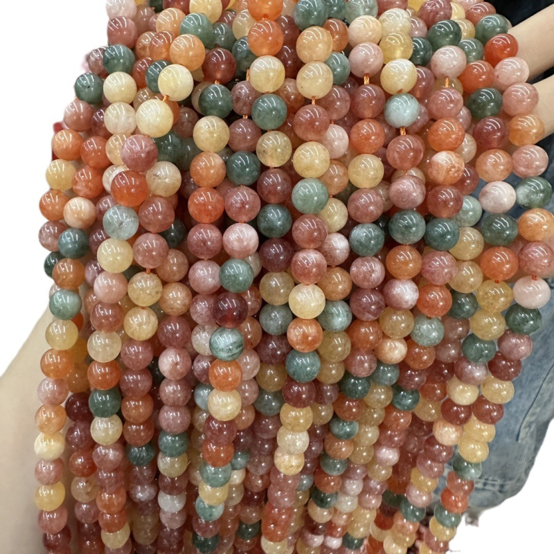 Perle rotunde din piatră naturală – model geometric, stil luxos, mărgele semi-finite pentru bijuterii DIY