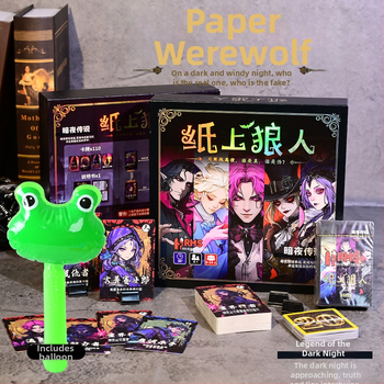 Werewolf Card Game Set - Popierinės kortos staliniam žaidimui, Spalvota pakuotė, Dovanų dėžutė su antspaudais, amžiaus grupė 15–35