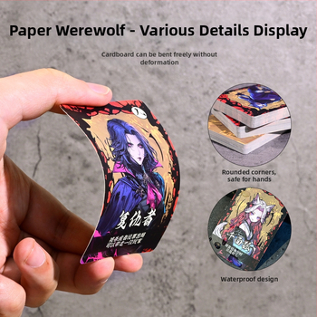 Werewolf Card Game Set - Popierinės kortos staliniam žaidimui, Spalvota pakuotė, Dovanų dėžutė su antspaudais, amžiaus grupė 15–35