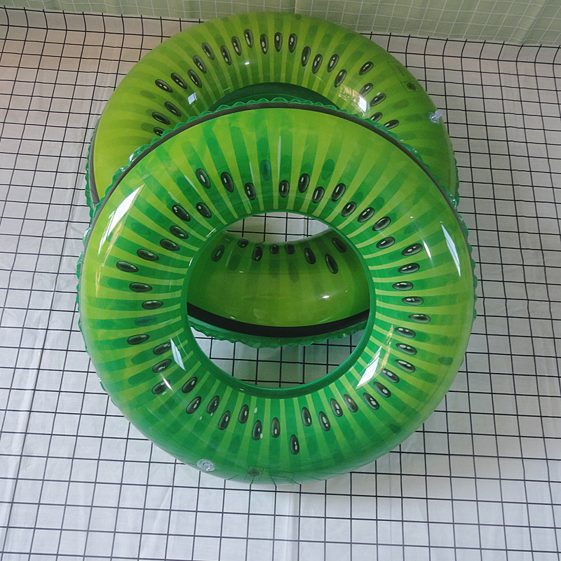 Inel de înot gonflabil pentru copii, în formă de pepene, model fructat, PVC cu un singur strat 0,18 mm