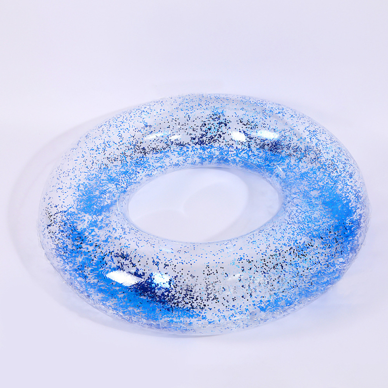 Dječji prozirni plivački prsten sa štrasom, PVC ekološki prihvatljiv, nadomak napuhavanja, debljina 0.25 mm, dizajn ispod pazuha za sprječavanje prevrnutja
