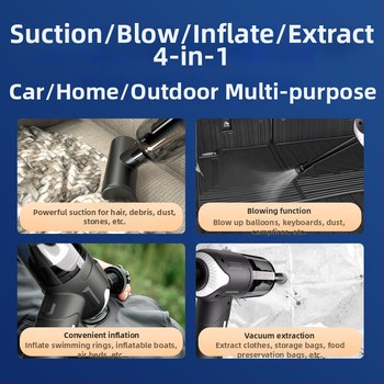 Käsihoiduline autosõiduki tolmuimeja, juhtmeta, harjadeta, võimas, kahe kiirusega imemine ja puhumine, kaasaskantav mini (7.4V, 80W, 16000Pa, 25 min, 78 dB)