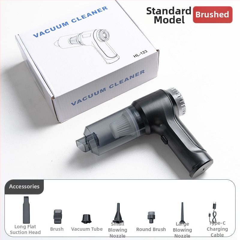 Käsihoiduline autosõiduki tolmuimeja, juhtmeta, harjadeta, võimas, kahe kiirusega imemine ja puhumine, kaasaskantav mini (7.4V, 80W, 16000Pa, 25 min, 78 dB)