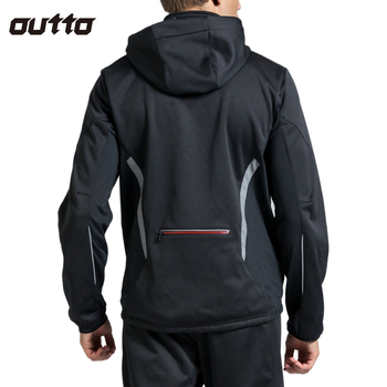 Férfi kerékpáros fleece kabát – kapucnival, szélálló, hosszú ujjú, téli meleg, szintetikus rostok keveréke