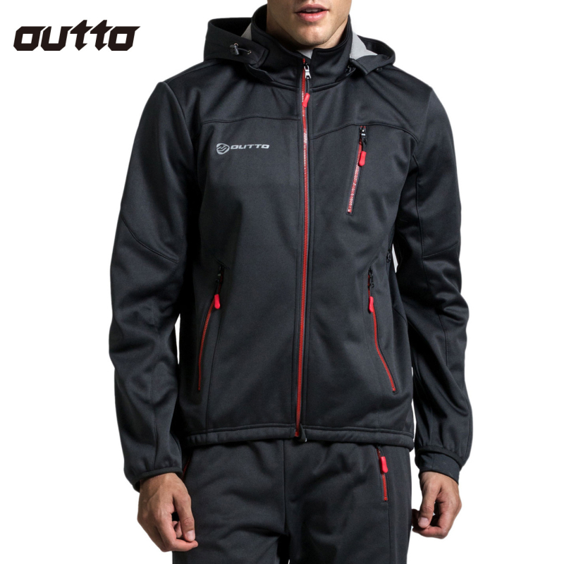 Férfi kerékpáros fleece kabát – kapucnival, szélálló, hosszú ujjú, téli meleg, szintetikus rostok keveréke