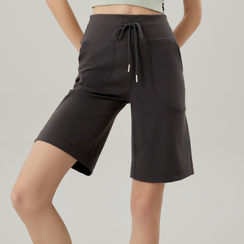 Ženske joga capri hlače - brzo se suše, podizanje bokova, uski kroj, tkanina nylon, sastav 80%, duljina 49 cm, Lin Zhan