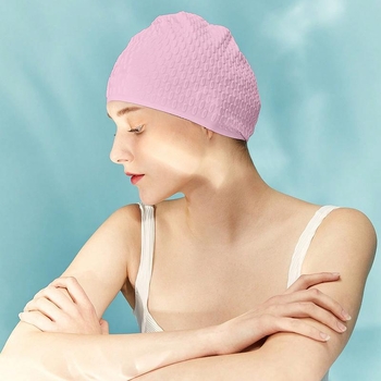 Șapcă de înot din silicon pentru păr lung, culoare solidă, adulți