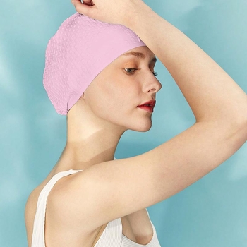 Șapcă de înot din silicon pentru păr lung, culoare solidă, adulți