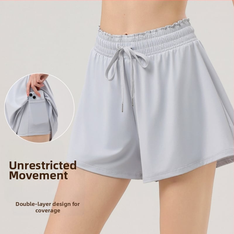 Ženski sport-skort s brzim sušenjem (87% najlon, 13% spandex) – materijal: najlon/spandex, donji stil: šorc, za yogu, trčanje i tenis (2025)