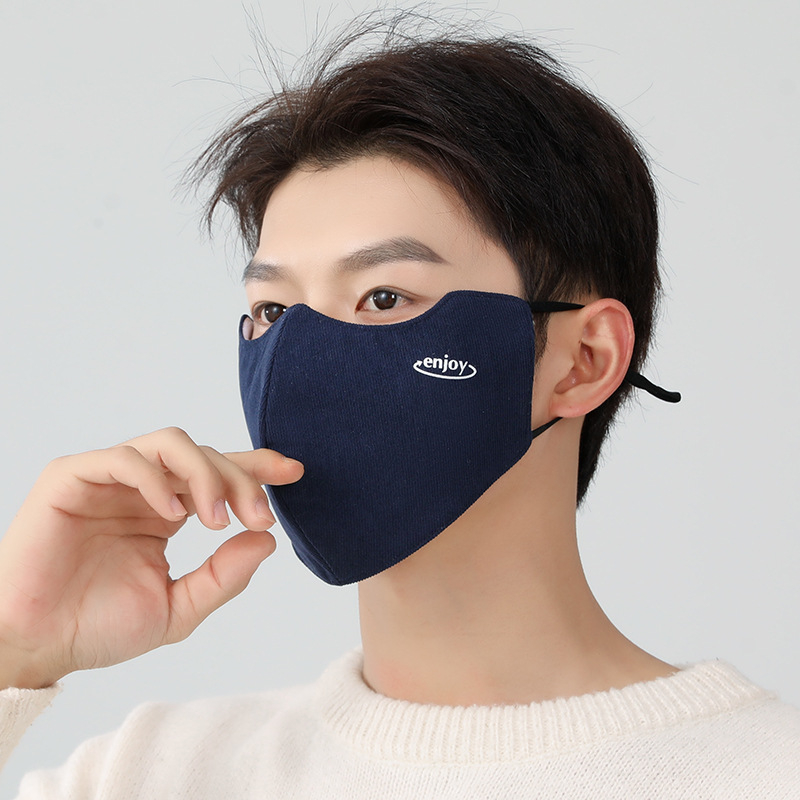 Зимна унисекс маска за лице - памук, 3D дизайн, защита от прах, студена и ветроустойчива