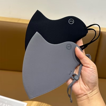 Топла маска за лице от полиестер с ушна закачалка, защита от слънце, монохромен дизайн, пролет 2025