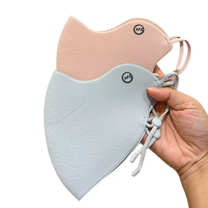 Топла маска за лице от полиестер с ушна закачалка, защита от слънце, монохромен дизайн, пролет 2025