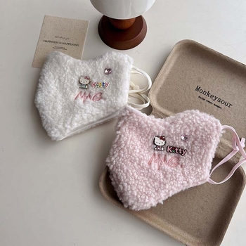 Зимна топла маска за жени - полиестер, ушна ластика, прахозащитна