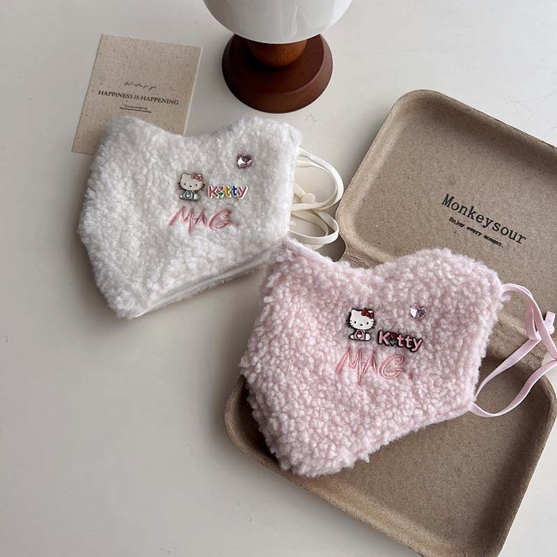 Зимна топла маска за жени - полиестер, ушна ластика, прахозащитна