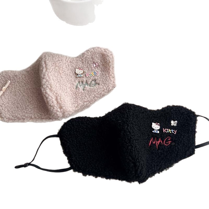 Зимна топла маска за жени - полиестер, ушна ластика, прахозащитна