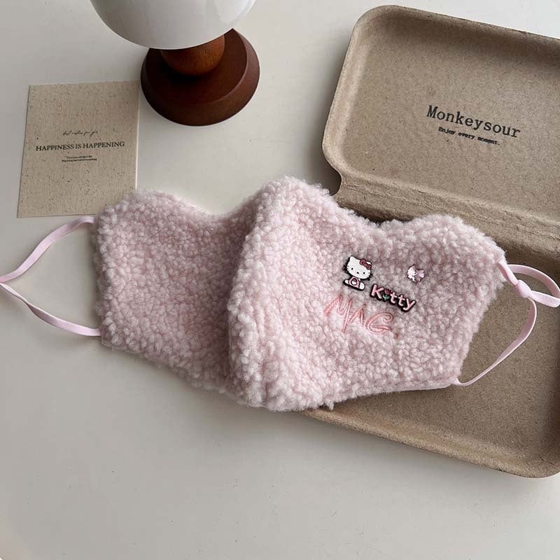 Зимна топла маска за жени - полиестер, ушна ластика, прахозащитна