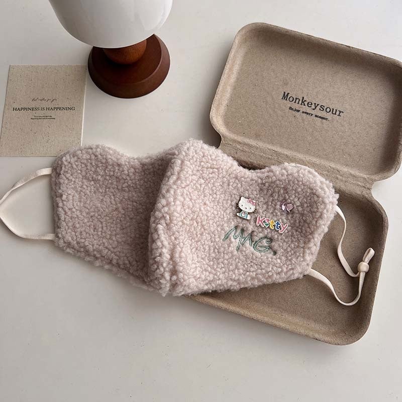 Зимна топла маска за жени - полиестер, ушна ластика, прахозащитна