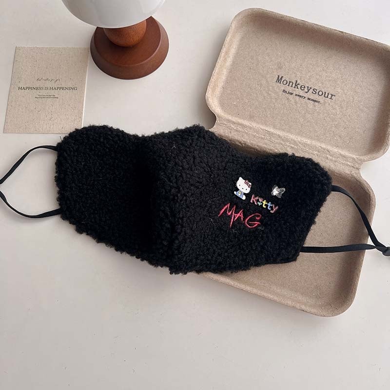 Зимна топла маска за жени - полиестер, ушна ластика, прахозащитна