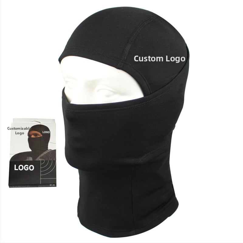 Velosipēdu balaklava ar fleece iekšpusi, vēja izturīga ziemas sejas aizsardzība, poliestera audums, universāls