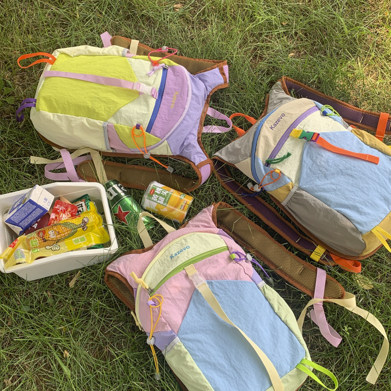 Раница PU лека за пътуване с извити презрамки, подплата от полиестер, модел с букви