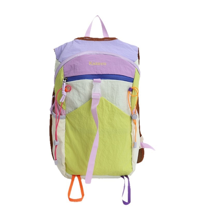 Раница PU лека за пътуване с извити презрамки, подплата от полиестер, модел с букви