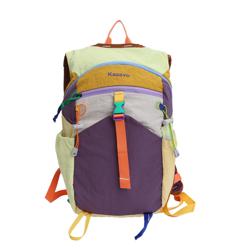 Раница PU лека за пътуване с извити презрамки, подплата от полиестер, модел с букви