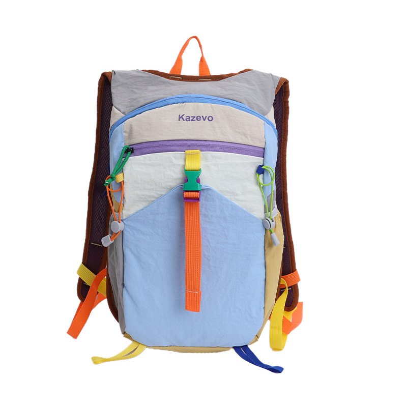 Раница PU лека за пътуване с извити презрамки, подплата от полиестер, модел с букви