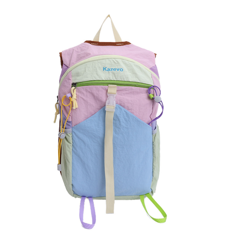 Раница PU лека за пътуване с извити презрамки, подплата от полиестер, модел с букви