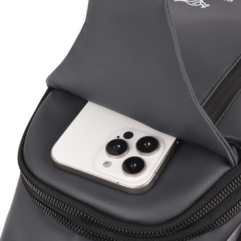 Vīriešu krūšu soma – korejiešu stilā crossbody, PU āda, ūdensnecaurlaidīga, der 8 collu klēpjdatoram, USB ports