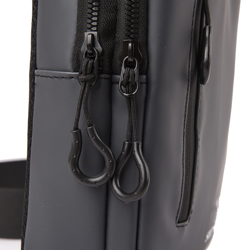 Vīriešu krūšu soma – korejiešu stilā crossbody, PU āda, ūdensnecaurlaidīga, der 8 collu klēpjdatoram, USB ports