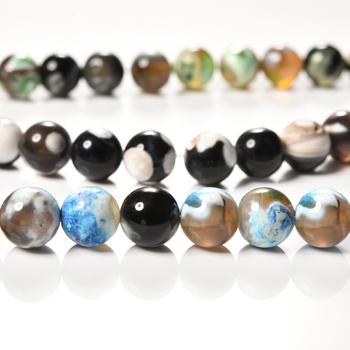 Fire Agate – prirodni kamen, ručno izrađene perle za nakit, poluproizvodi za narukvice, okrugle perle promjera 8 mm, šifra B-234