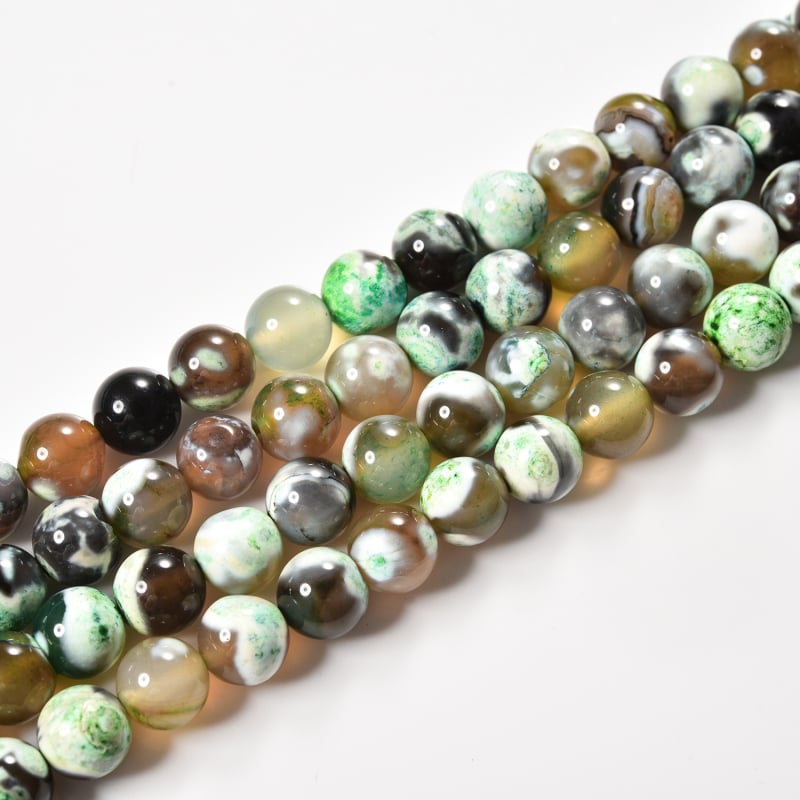 Fire Agate – prirodni kamen, ručno izrađene perle za nakit, poluproizvodi za narukvice, okrugle perle promjera 8 mm, šifra B-234