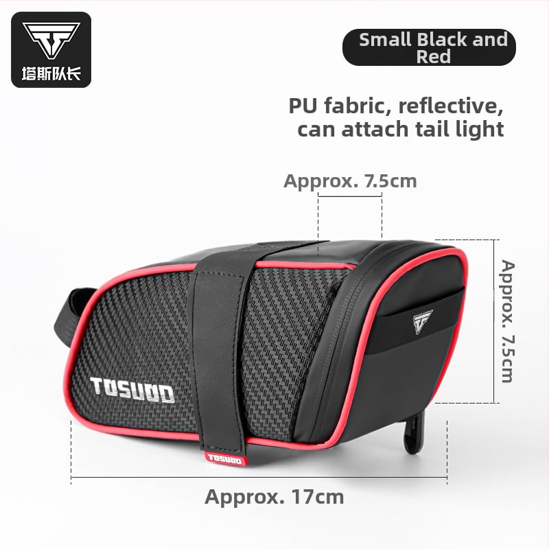 Kerékpár nyeregtáska, nagy kapacitású, EVA+PUB szénszálas anyag, 1,9 L, modell ASSSD5542, béléssel