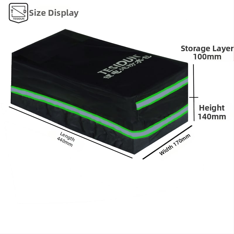 TESIDUN kerékpáros táska hátsó tároláshoz, poliészter, lítiumakkumulátor védőtok, kis modell, kapacitás 8, béléssel