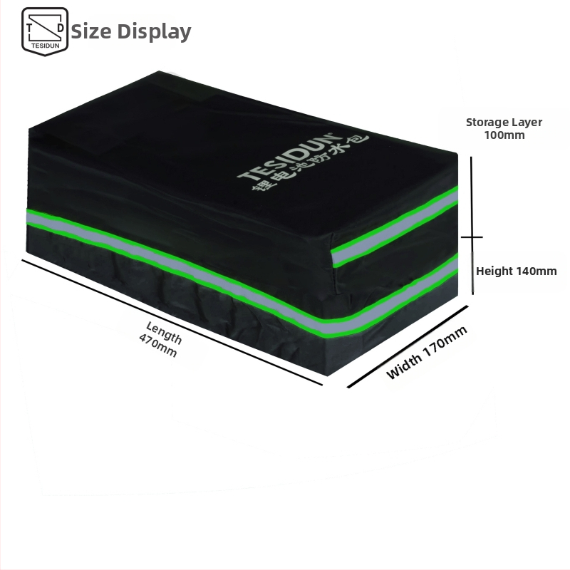 TESIDUN kerékpáros táska hátsó tároláshoz, poliészter, lítiumakkumulátor védőtok, kis modell, kapacitás 8, béléssel