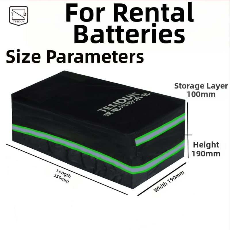 TESIDUN kerékpáros táska hátsó tároláshoz, poliészter, lítiumakkumulátor védőtok, kis modell, kapacitás 8, béléssel