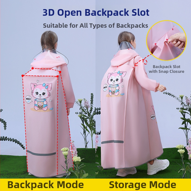 Vaikų lietaus apsiaudas su animaciniu dizainu, EVA audinys, PU vandeniui atsparus sluoksnis, daugkart naudojamas, pritaikomas