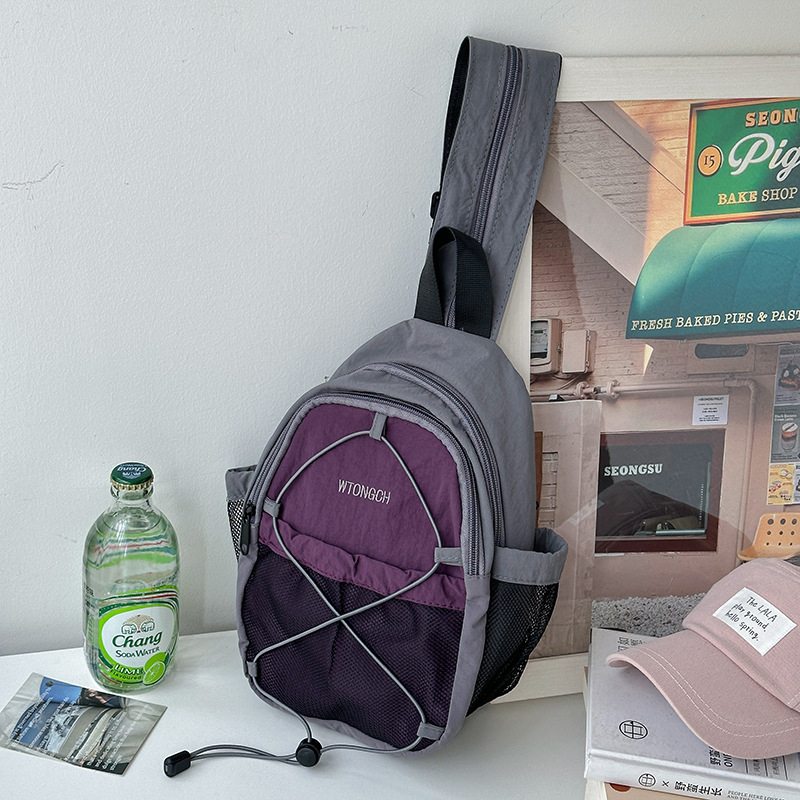 Unisex nailonist mägironnavälja jalgratta kott, kerge, suur maht, rinnakontakti stiil, hingav ja laiendatav