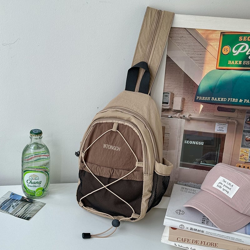 Unisex nailonist mägironnavälja jalgratta kott, kerge, suur maht, rinnakontakti stiil, hingav ja laiendatav