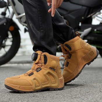 Jiugulang мотоциклетни обувки за каране от естествена кожа, дишащи, всесезонни, водоустойчиви, против хлъзгане