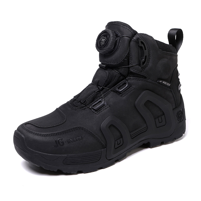 Jiugulang мотоциклетни обувки за каране от естествена кожа, дишащи, всесезонни, водоустойчиви, против хлъзгане