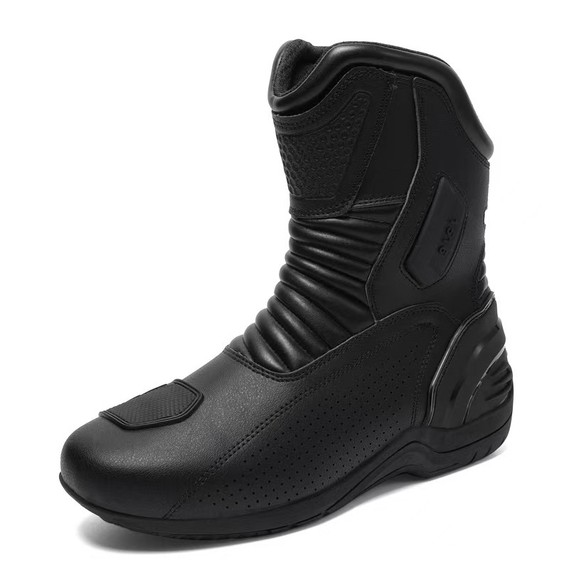Jiugulang мотоциклетни обувки за каране от естествена кожа, дишащи, всесезонни, водоустойчиви, против хлъзгане