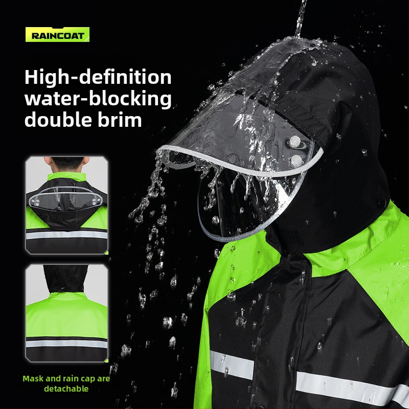 Motociklo lietaus pončas suaugusiems – sunkus lietaus apsauga, vienam asmeniui, logotipo spauda galima, Chun Yafang audinys, PU klijai atsparūs vandeniui