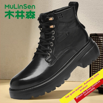 Martin jalatsid, ülaosa esmaklassilise lehma naha, vulkaniseeritud kummitald, keskmise kõrgusega varvas, ümmargune varvas, libisemisvastane, soojuse hoidmine, löögide neeldumine