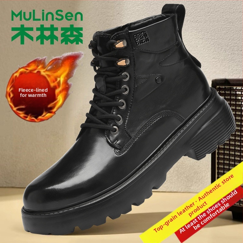 Martin jalatsid, ülaosa esmaklassilise lehma naha, vulkaniseeritud kummitald, keskmise kõrgusega varvas, ümmargune varvas, libisemisvastane, soojuse hoidmine, löögide neeldumine