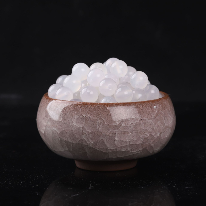 Mărgele libere din agat alb natural pentru bijuterii DIY – mărgele, netratate, stil simplu